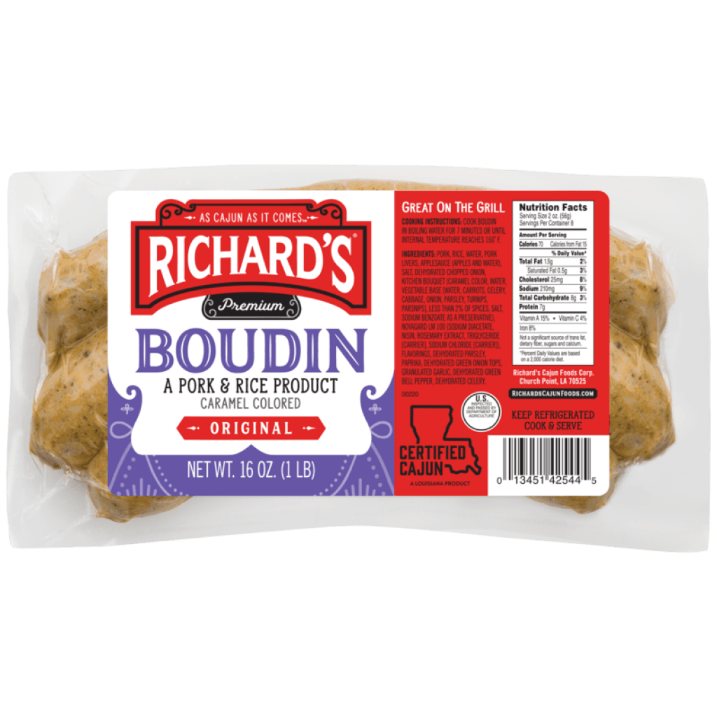 Richard's Regular Pork Boudin — 16 oz