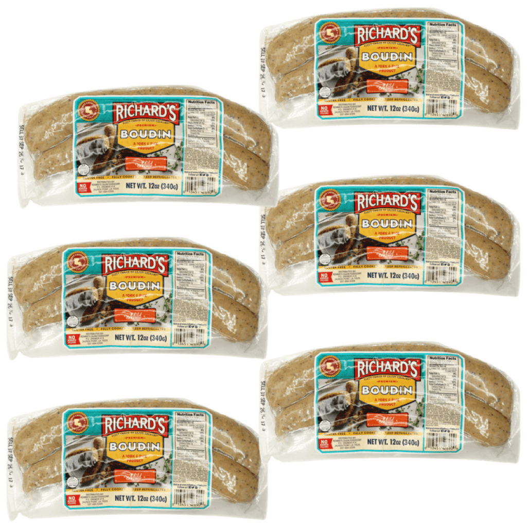 Richard's Premium Pork Boudin 16 oz — 6 Pack