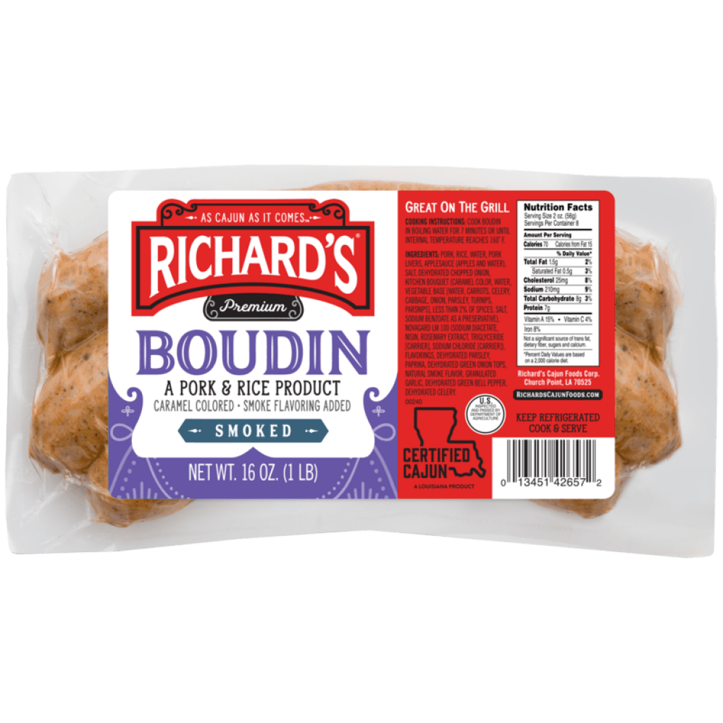 Richard's Smoked Pork Boudin Link — 16 oz