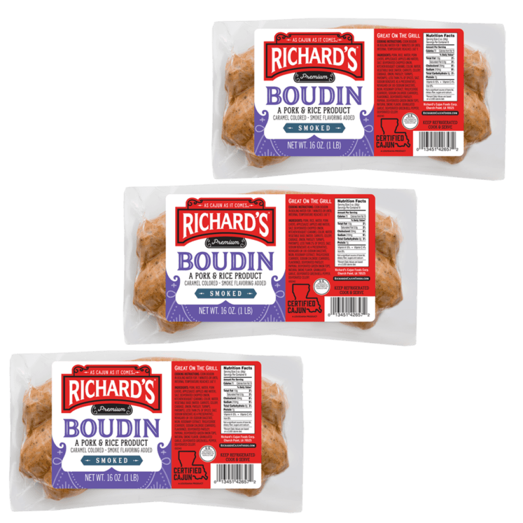 Richard's Smoked Pork Boudin 16 oz (3-Pack)