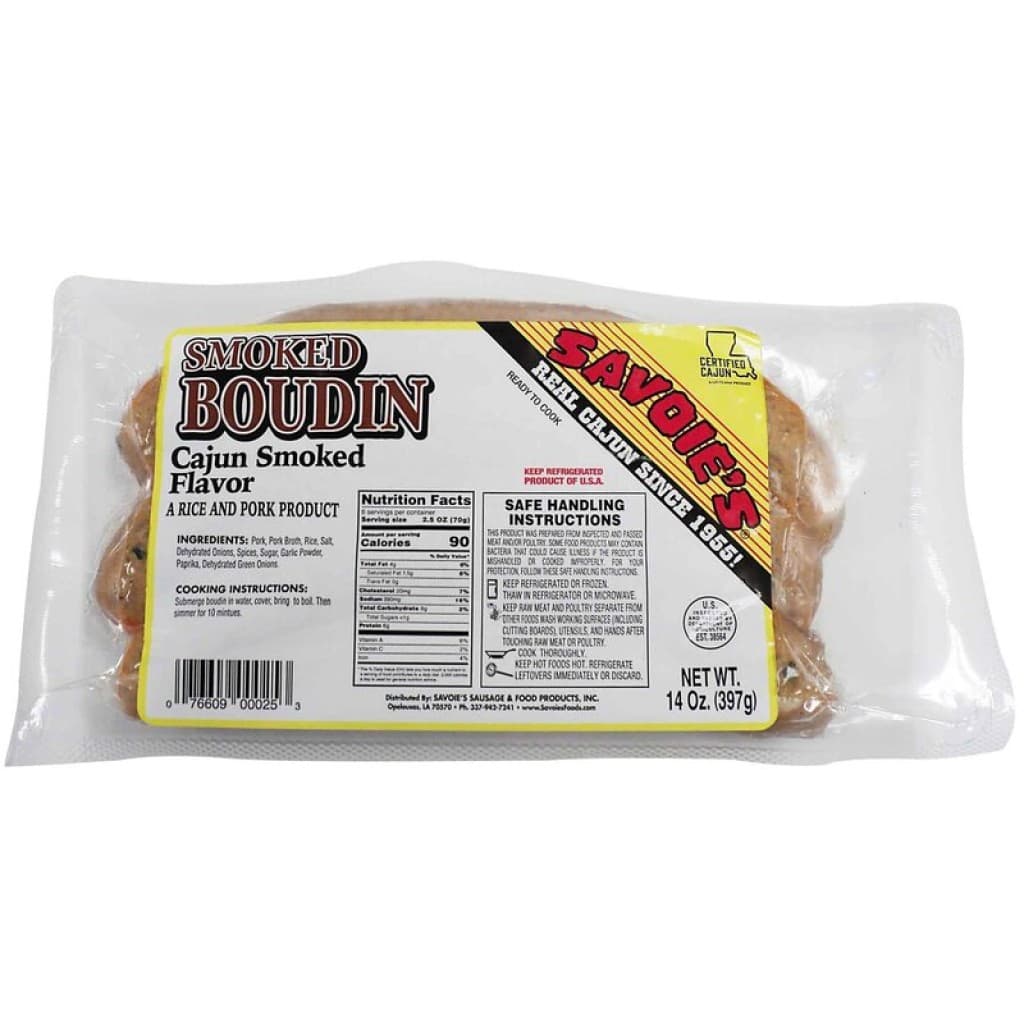 Savoie's Smoked Boudin 14 oz Link