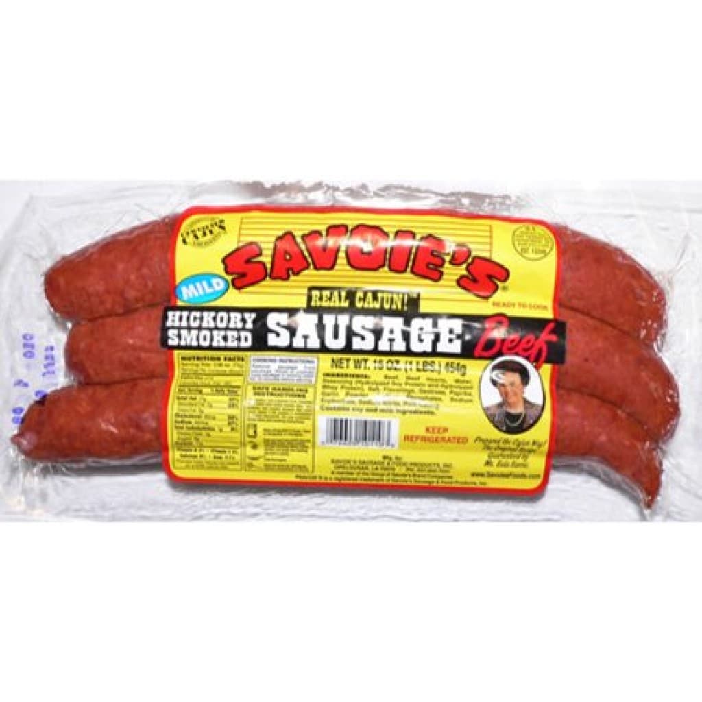 Savoie's Mild Beef Smoked Sausage 16 oz