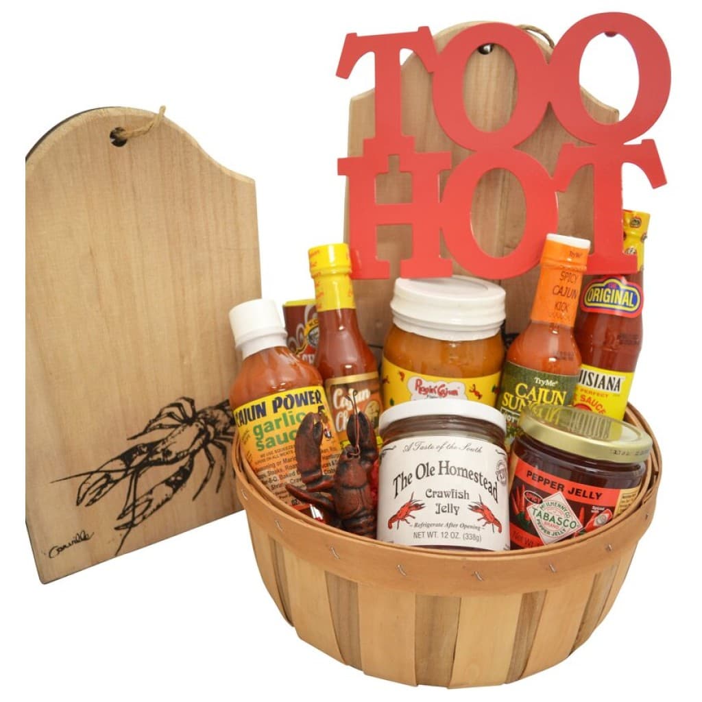 Who Dat's Hot Sauce & Condiment Basket