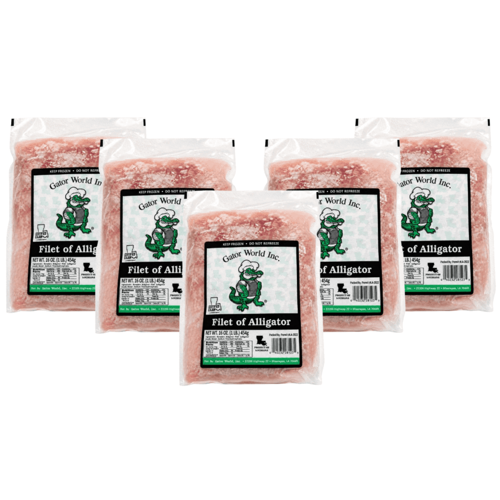 Gator World Tenderized Alligator Fillets — 5 x