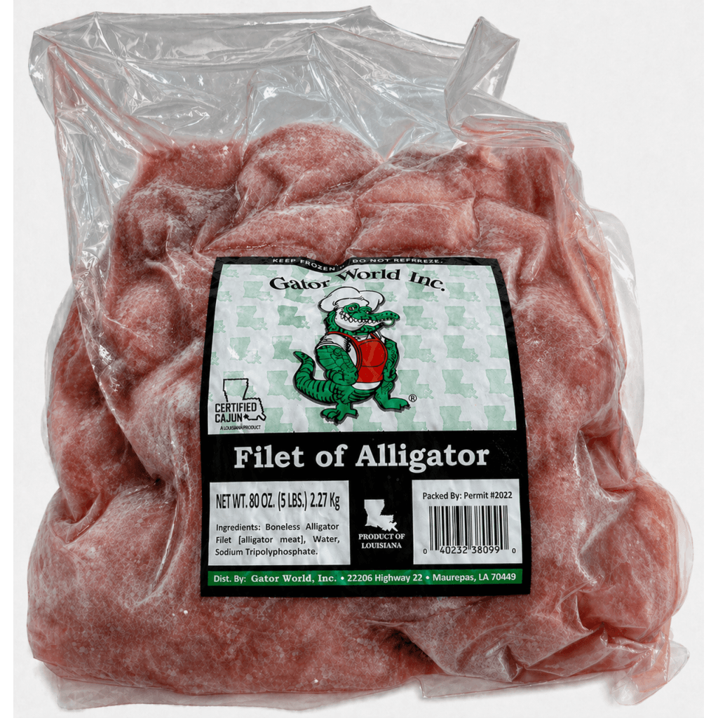 Gator World Tenderized Alligator Filets — 5 lb Bulk Bag