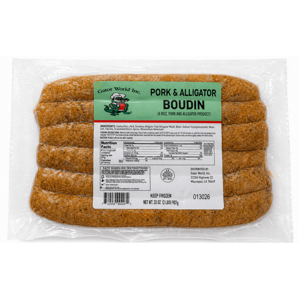 Pork & Alligator Boudin — 2 lb