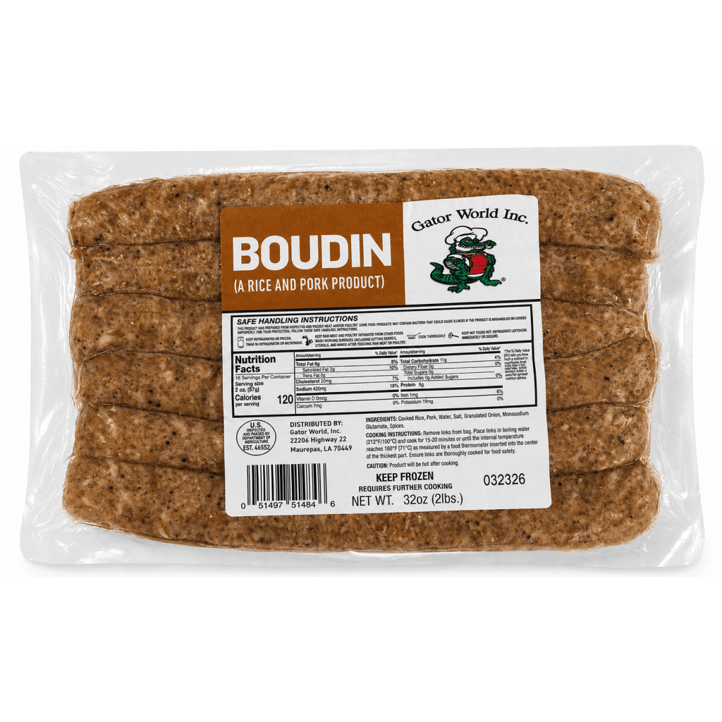 Gator World Pork Boudin 2 lb Pack
