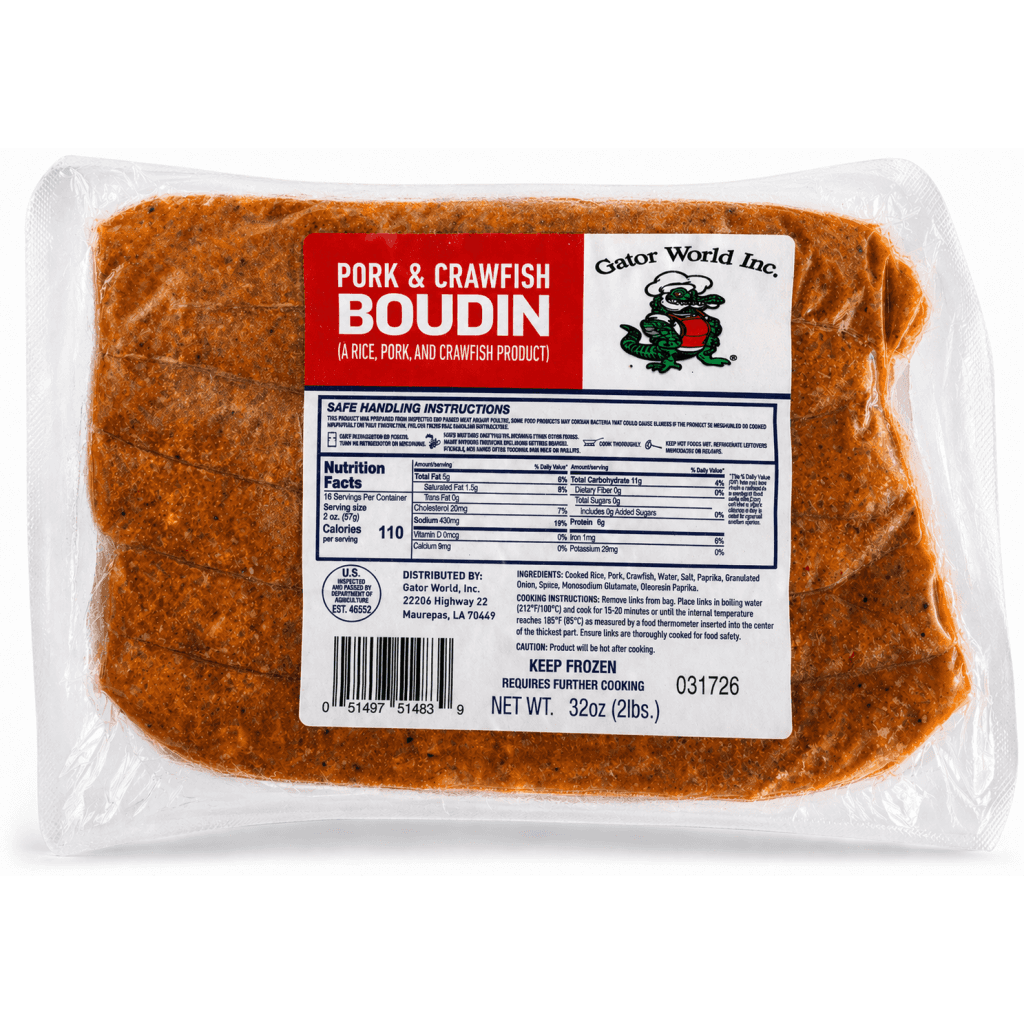 Gator World Pork & Crawfish Boudin — 2 lb pack