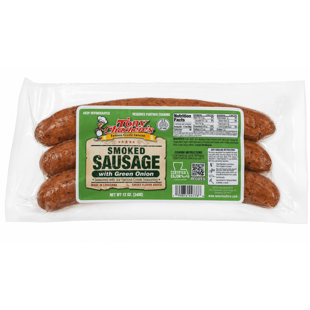 Tony Chachere’s Green Onion Smoked Pork Sausage — 12 oz