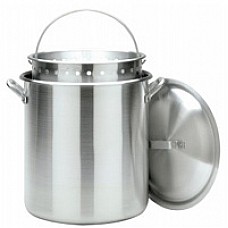 CRAWFISH POT 100 Qt. Stockpot w/Lid & Basket- Aluminum