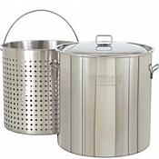 CRAWFISH POT 102 Qt. Stockpot w/Lid & Basket- Stainless