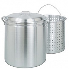 CRAWFISH POT 42 Qt. Fryer/Steamer w/Lid & Basket- Aluminum