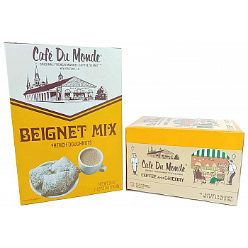 Cafe du Monde Beignet Mix And Single Serve Coffee & Chicory Boxed Set