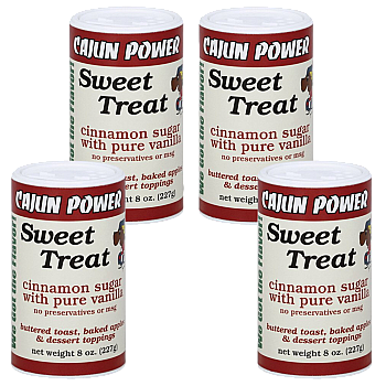 Cajun Power Sweet Treat Cinnamon Sugar with Pure Vanilla 8 oz Pack of 4