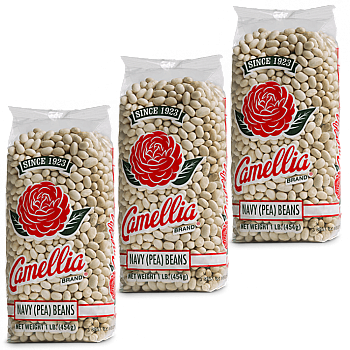 Camellia Navy Pea Beans 1 Pound - 3 Pack