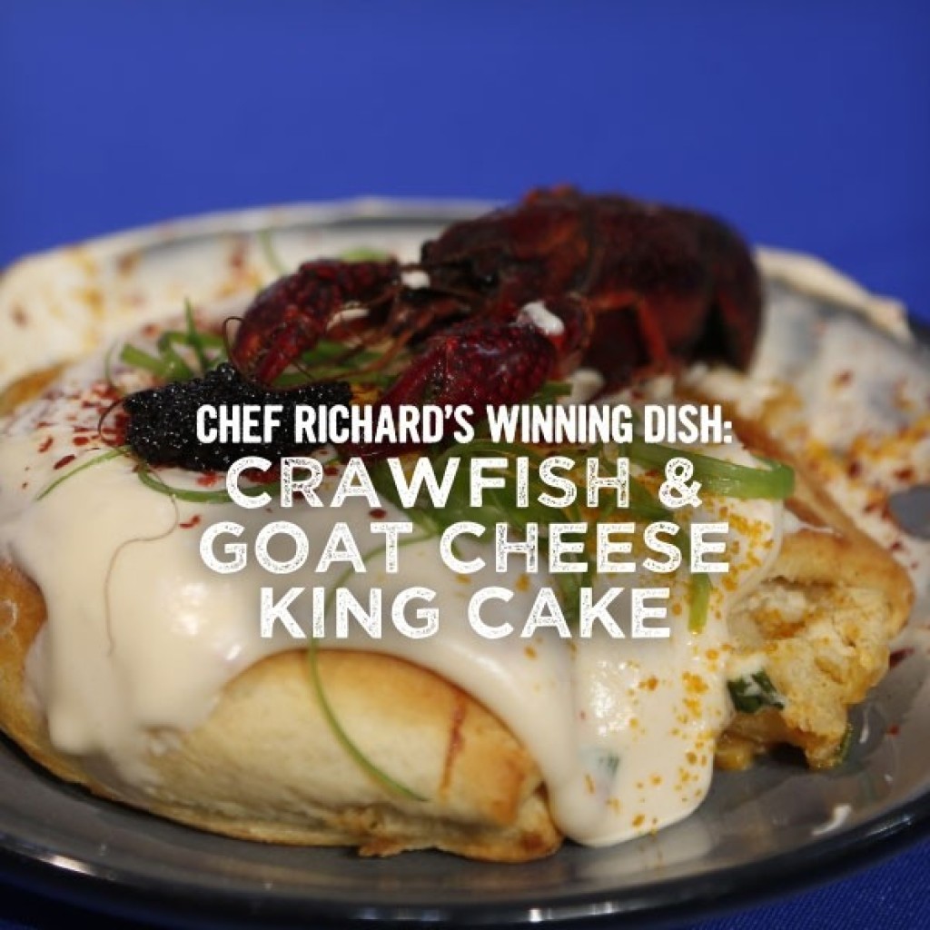 Chef Nathan Richard Crawfish and Goat Cheese King Cake 9996