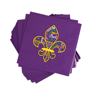 Mardi Gras Fleur de Lis Cocktail Napkins