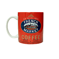 French Market Red Ceramic Coffee Mug - 11 Ounce