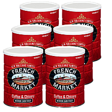 French Market Coffee & Chicory Creole Roast 12 oz Pack of 6