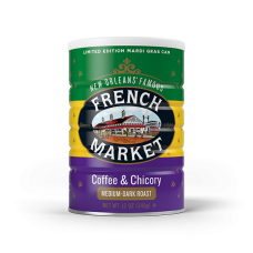 French Market Coffee & Chicory Creole Roast 12 oz Limited Edition Mardi Gras Can French Market Coffee & Chicory Creole Roast 12 oz Limited Edition Mardi Gras Can