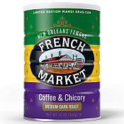 French Market Coffee & Chicory Creole Roast 12 oz Limited Edition Mardi Gras Can