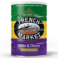French Market Coffee & Chicory Creole Roast 12 oz Limited Edition Mardi Gras Can