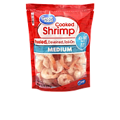 Great Value Medium Cooked Shrimp, (41-60 Count per lb) 12 oz