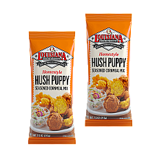 Louisiana Fish Fry Hush Puppy Seasoned Cornmeal Mix 7.5 oz - Pack of 2