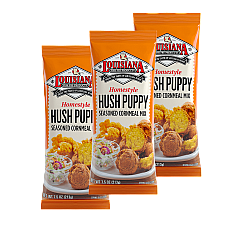 Louisiana Fish Fry Hush Puppy Seasoned Cornmeal Mix 7.5 oz - Pack of 3