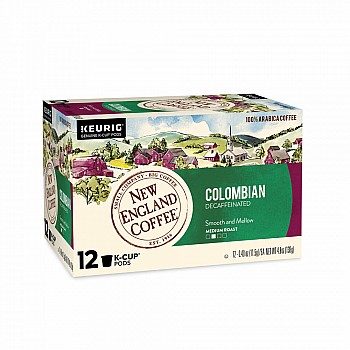 New England Coffee Colombian Decaffeinated Single Serve 12 ct Box