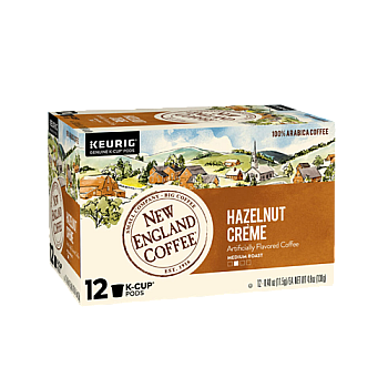 New England Coffee Hazelnut Creme Single Serve 12 Count Box