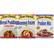 New Orleans Desserts Bundle - 1 each of Bread Pudding, Bananas Foster and Praline Dessert Mixes 