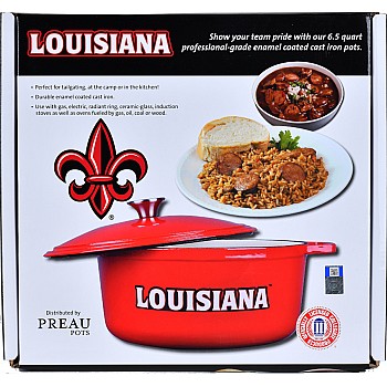 Red Louisiana Dutch Oven Jambalaya Pot