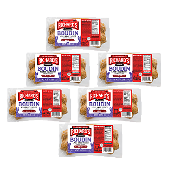 Richard's Hot Pork Boudin 16 oz Pack of 6