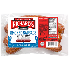 Richard's Pork & Beef Hot Sausage 1 lb