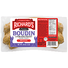 Richard's Pork Boudin Regular 16 oz Closeout