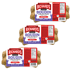 Richard's Pork Boudin Regular 16 oz Pack of 3