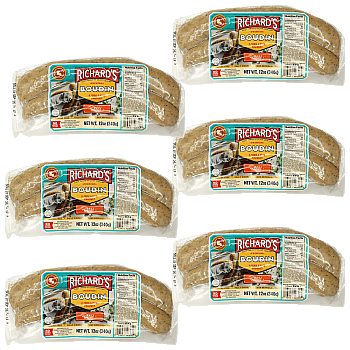 Richard's Premium Pork Boudin 12 Oz Pack of 6