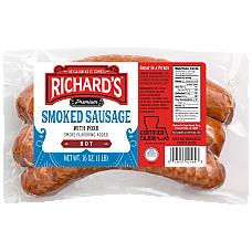 Richard's Smoked Hot Pork Sausage 1 lb