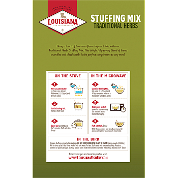 Louisiana Fish Fry Traditional Herb Stuffing Mix Package