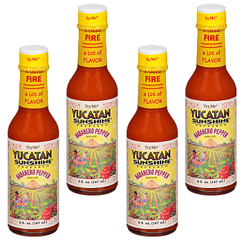 TryMe Yucatan Sunshine Habanero Sauce 5 oz Pack of 4