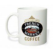 French Market White Ceramic Mug