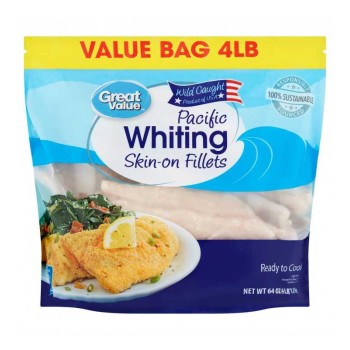 Great Value Wild Caught Pacific Whiting Skin-On Fillets 4 lb
