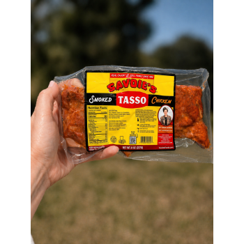 Savoie’s Smoked Chicken Tasso 8 oz vacuum sealed Cajun seasoning meat