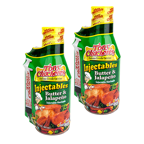 Tony Chachere's Butter & Jalapeno With Injector 17 oz - Pack of 2