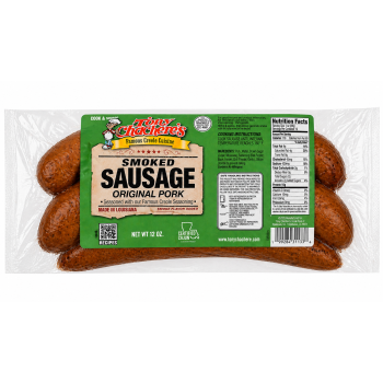 Tony Chachere’s Original Pork Smoked Sausage 12 oz Cajun sausage links