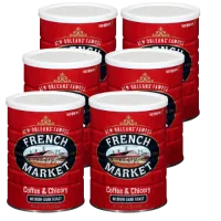 French Market Coffee & Chicory Creole Roast 12 oz Pack of 6